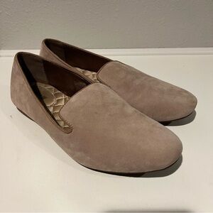 Birdies The Starling Suede Slip On Loafer Womens Size 7.5 Taupe Tan Flats Preppy